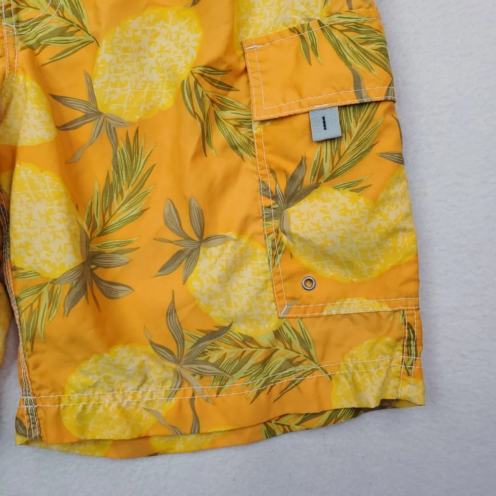 Banana Republic Shorts Mens 31 Yellow Orange Pineapple AOP VTG Boardshorts Trunk